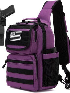 Tactical Sling Crossbody Bag Holster Shoulder Backpack 15L Water Bottle Holder R